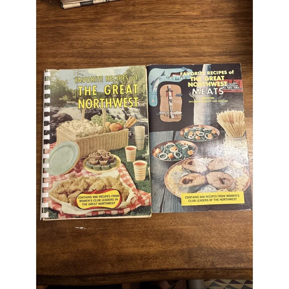 The Great Northwest Favorite Recipes & Meats Vtg 1964 Cookbooks Set Of 2